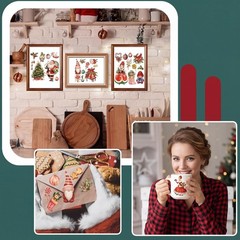 Honoson 19 Sheets Christmas Rub on Transfers for 5.91 x inches, Retro
