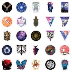 50pcs Constellations Zodiac Star Galaxy Northern Lights Starry Sky Sticker, 190