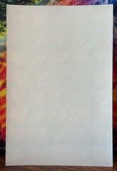 Vintage American Greeting Cards Neon Mauve/Pink/Orange Heart Sticker Sheet
