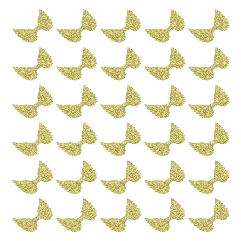 30Pcs Angel Wings for Crafts, Glitter Mini Angel Wings Ornament, Gold