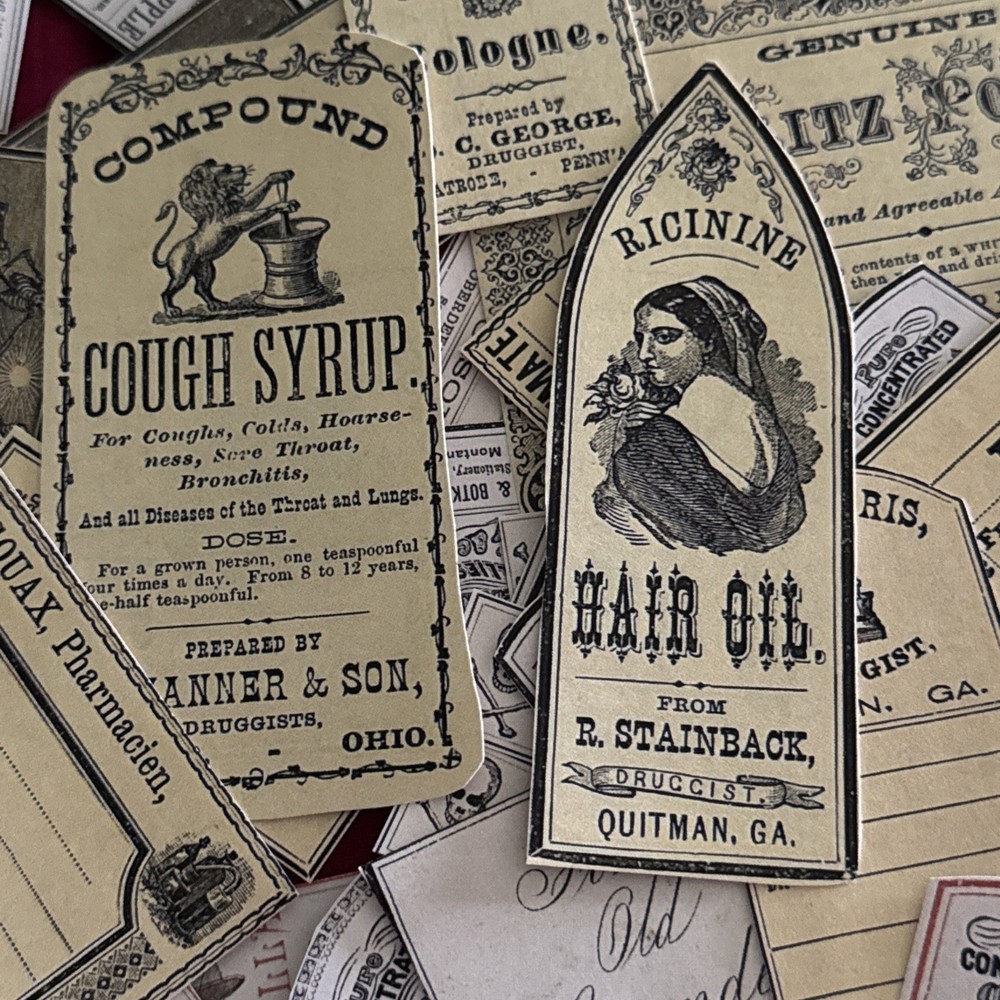 15 pcs Lot Junk Journal Scrapbook Ephemera Apothecary, poison labels