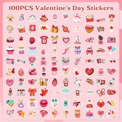 Birthday Gifts for Kids | 100 PCS Valentines Stickers – Toddler Valentine’