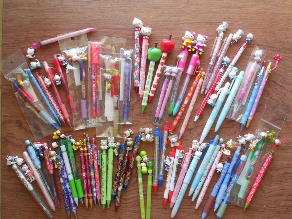 ❤️ Hello Kitty Pen Mechanical Pencil Topper Charm Vintage Sanrio Smiles Mascot