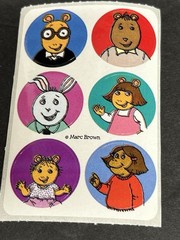 Vintage Arthur Cartoon 3 Sticker Sheets 1997 PBS Marc Brown DW Buster Brain MORE