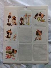 Rare Vintage 80’s DBGCI Drawing Board Kitten Cat Perk Ups Sticker Sheets Kittys