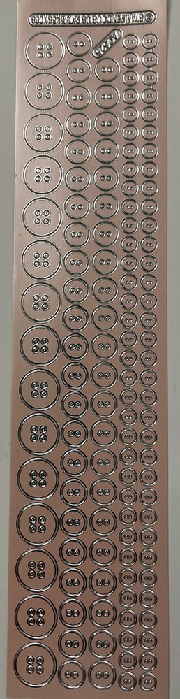 SILVER/PINK BUTTON Stickers(2”x9”) Stampendous•Pink•Little Girl•Pastel •Metallic