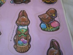 Chocolate Scented Easter Stickers Vintage Hallmark 1983 A Single Sheet