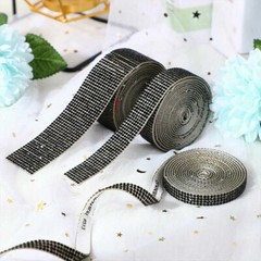 Self Adhesive Crystal Rhinestone Sticker Diamond Ribbon DIY Car Phone Bags Decor