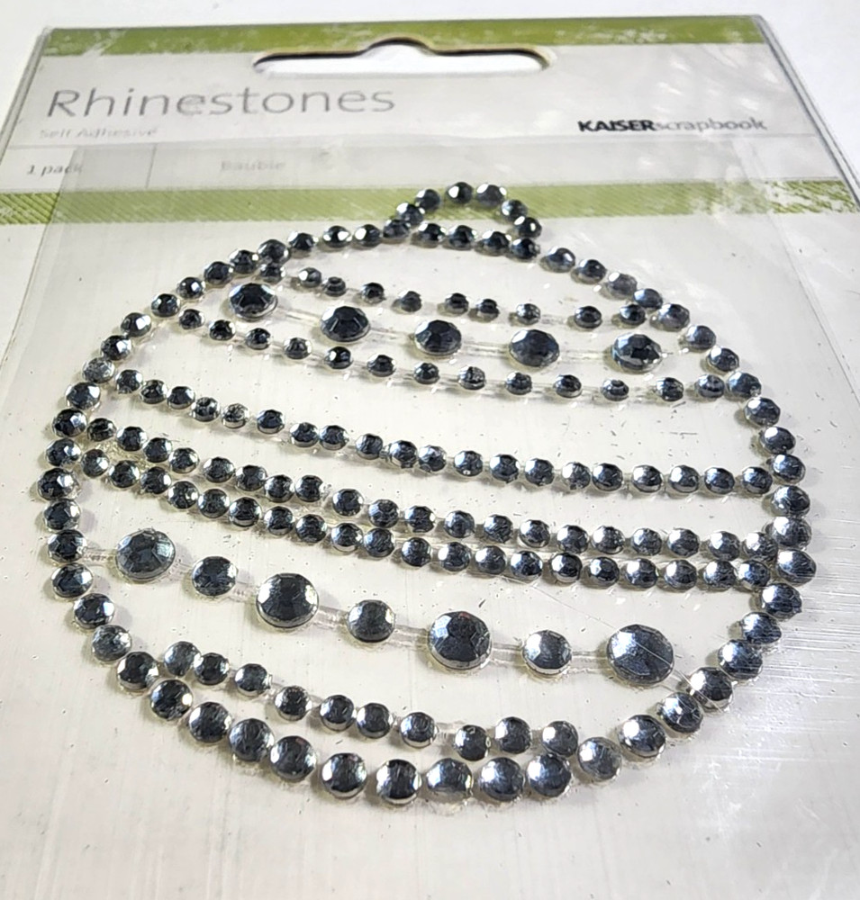 Kaisercraft Silver Christmas Ornament Rhinestones for Cards & Scrapbooks