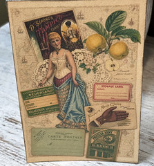 Set Of 2 Junk Journal Art Cards Vtg Women Collage Scrapbook Card Topper Crafts