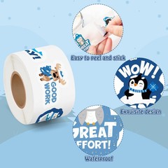 Winter Polar Animal Sticker – 1000Pcs Teacher Reward Stickers in 2 Rolls Cute…