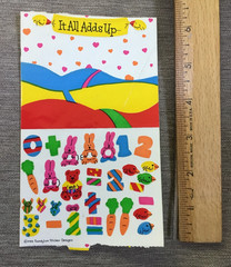 Vintage 1980s Sandylion It All Adds Up Activity Sticker Sheet