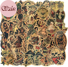 Vintage Stickers, Retro Girl Sailor Sticker Pack 100Pcs Waterproof Vinyl Decals