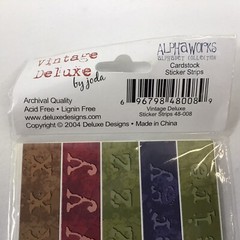 Set of 30 alphabet strips 12″ Vintage type SCRAPBOOK Premium Cardstock STICKERS
