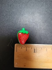 Lot of 10 Plastic Strawberry Buttons Summer Fruit Scrapbook Sewing Craft