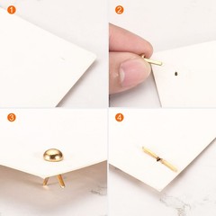 200pcs 6x12mm Mini Brads Paper Fasteners Scrapbooking Accessories Bronze Tone