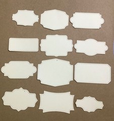 LABELS Borders Book Plates Die Cut Embellishments Set of 12 Designs & Sizes