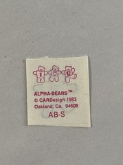 Vintage Toots Alpha Bear Stickers Cardesign A-Z Letter S Teddy Bear 1983 80s