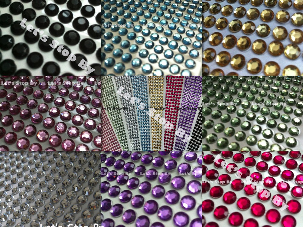 504pcs 6mm Diamond Crystal Bling Decoration Adhesive Sticker Wedding Floral Vase
