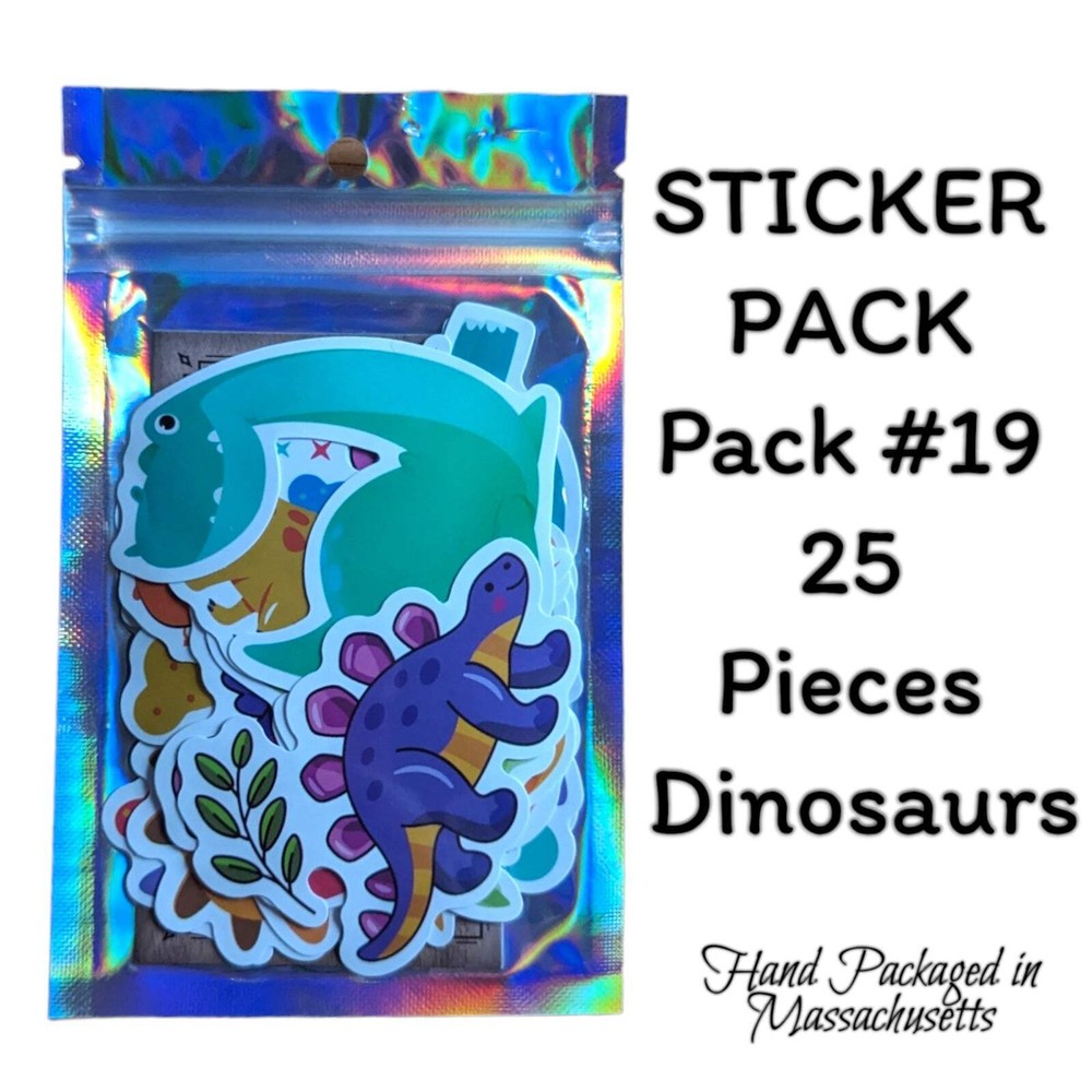 STICKER PACK – Pack #19 – 25 Pieces – Dinosaurs