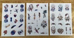Large Lot of Stickers, Temporary Tattoos/Transfers, & Stencils, Plastic Snap Bin