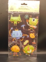 Crafters square pop up robot stickers 8 count