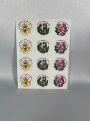 VINTAGE ORIGINAL 1982 CTP ORCHID SCRATCH ‘N SNIFF STICKERS – 4 FULL SHEETS
