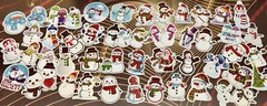 50 Pieces Bundle Pack Snowman Christmas Stickers Decal High Glossy Finish