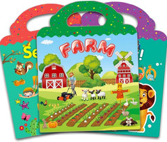 Reusable Sticker Book for Kids, 2 Sets Educational Learning Toys Travel Stickers