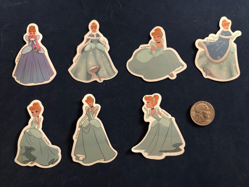 Disney Stickers – Disney Cinderella Lot of 7 Stickers. Free Shipping