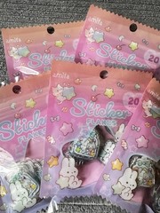 Amifa Kira Animal Flake Stickers 20pcs x5 Packs Cute Rabbit Bear Cat Japan New