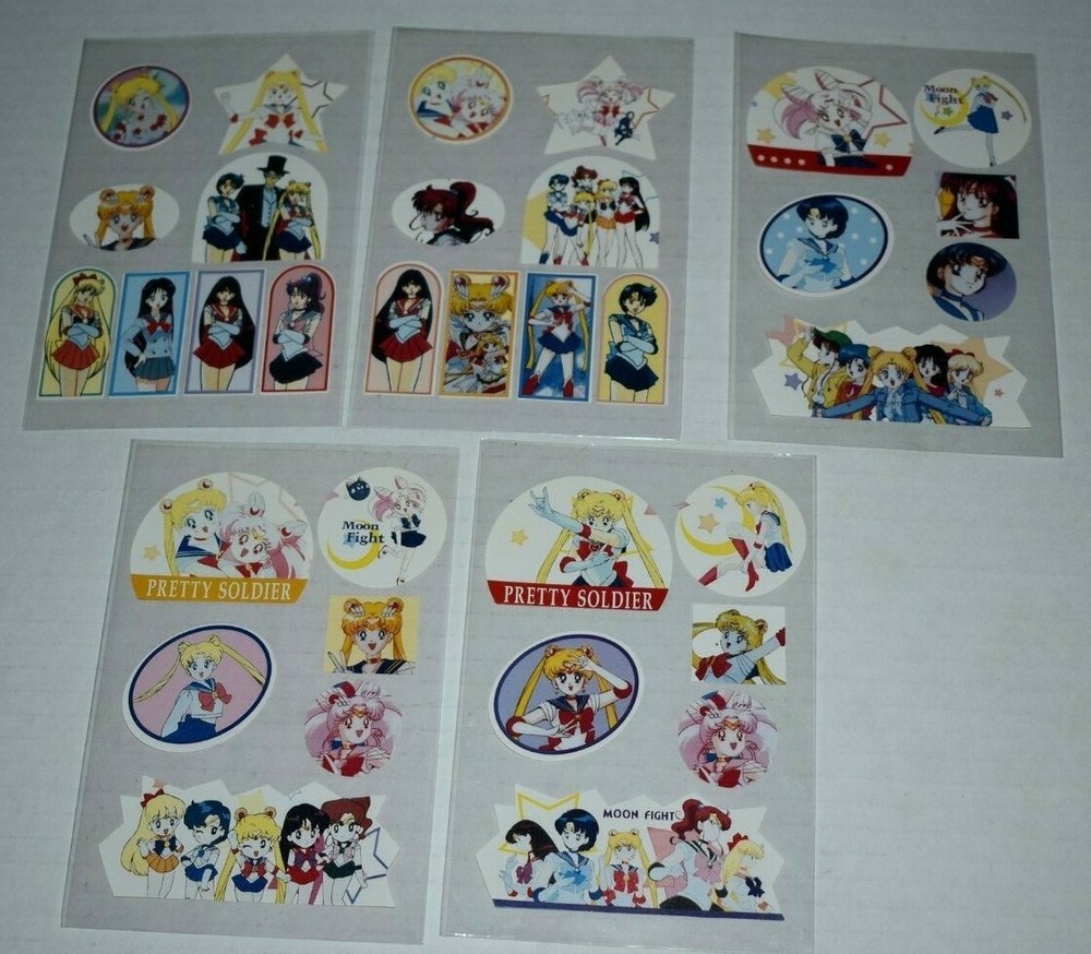 vintage 1990s SAILOR MOON sticker lot of 34