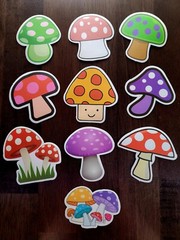 STICKERS x 10 MUSHROOM Large Vinyl Stickers MU3