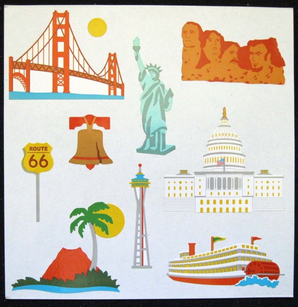 Mrs Grossman 6×6″ Vintage ‘American Landmarks’ Sticker Sheet (c-1997)