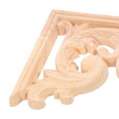 4PCS Antique Wood Applique Unpainted Wood Applique Corner Wood Appliques