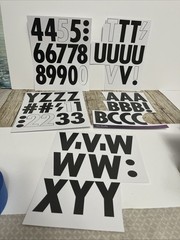 Letters And Numbers Vinyl Stickers Black & Red Mixed Lot New & used
