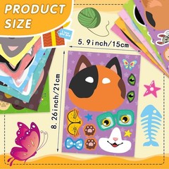 48 Sheets Cat Stickers,Make a Face Stickers for Kids, Make Your Own Cat Stick…