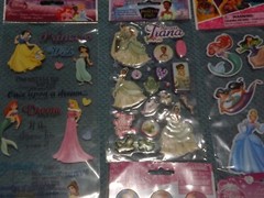 HUGE NEW LOT of 10 DISNEY PRINCESS THEME tiaras crowns + scrapbooking stickers
