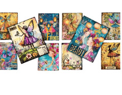 Whimsical Positive Words Card Toppers Junk Journal Cards Supplies Scrapbook 2 Pg
