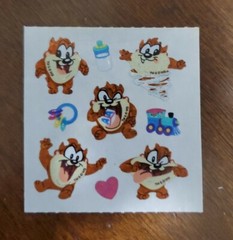 Vintage Sandylion Looney Tunes Baby Tasmanian Devil stickers, unused