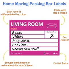 6 x 4 in Large Moving Labels for Boxes, Home Moving Packing Color Coded Stick…