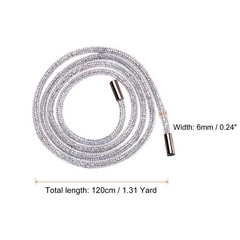 6mm x 120cm Rhinestone Rope Crystal Rope White Mesh White Color Diamond