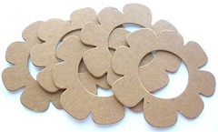 {4} OPEN SCALLOP FLOWER – Bare Unfinished Chipboard Die Cuts – 3 1/4″ inch