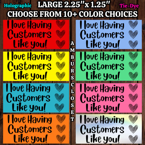 50 THANK YOU STICKERS 2.25″ LABELS SEALS SHOP Customers SCRATCH RESISTANT