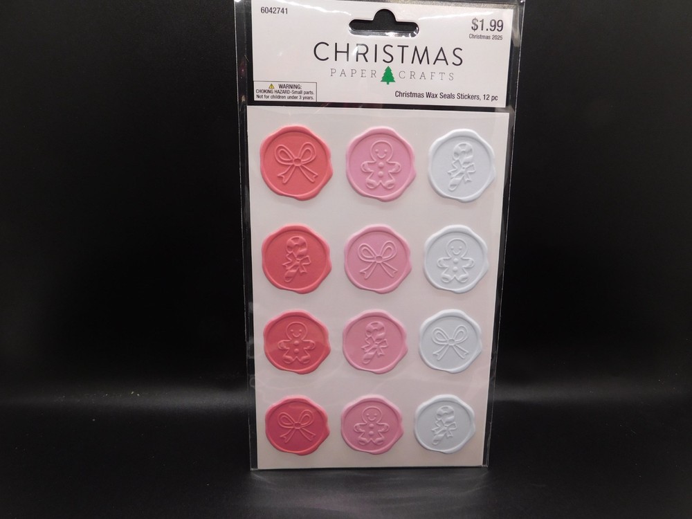 Christmas paper crafts Christmas Wax seals stickers 12pc