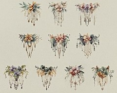 ~3″ Tall Floral Swag Stickers for Scrapbooks & Journals – 30 Count – Shimmering