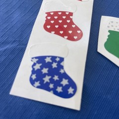 4 Mrs. Grossman’s Vintage Christmas Stocking Stickers Stars & Hearts RARE!!!