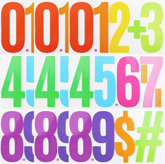 9 Sheets Large 6 Inch Number Stickers 0-9 Numbers, Self Adhesive and Waterproof