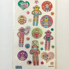 Paper Magic Stickerfitti Sock Monkey Holographic Stickers