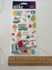 Sticko Autocollant Ice Cream Truck ~ Popsicles Cones Bars Snow Cones Lollipop